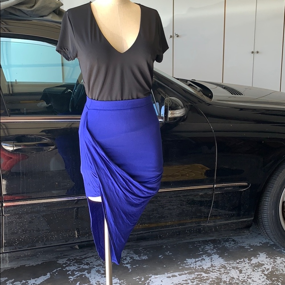 Royal Blue Asymmetrical Skirt